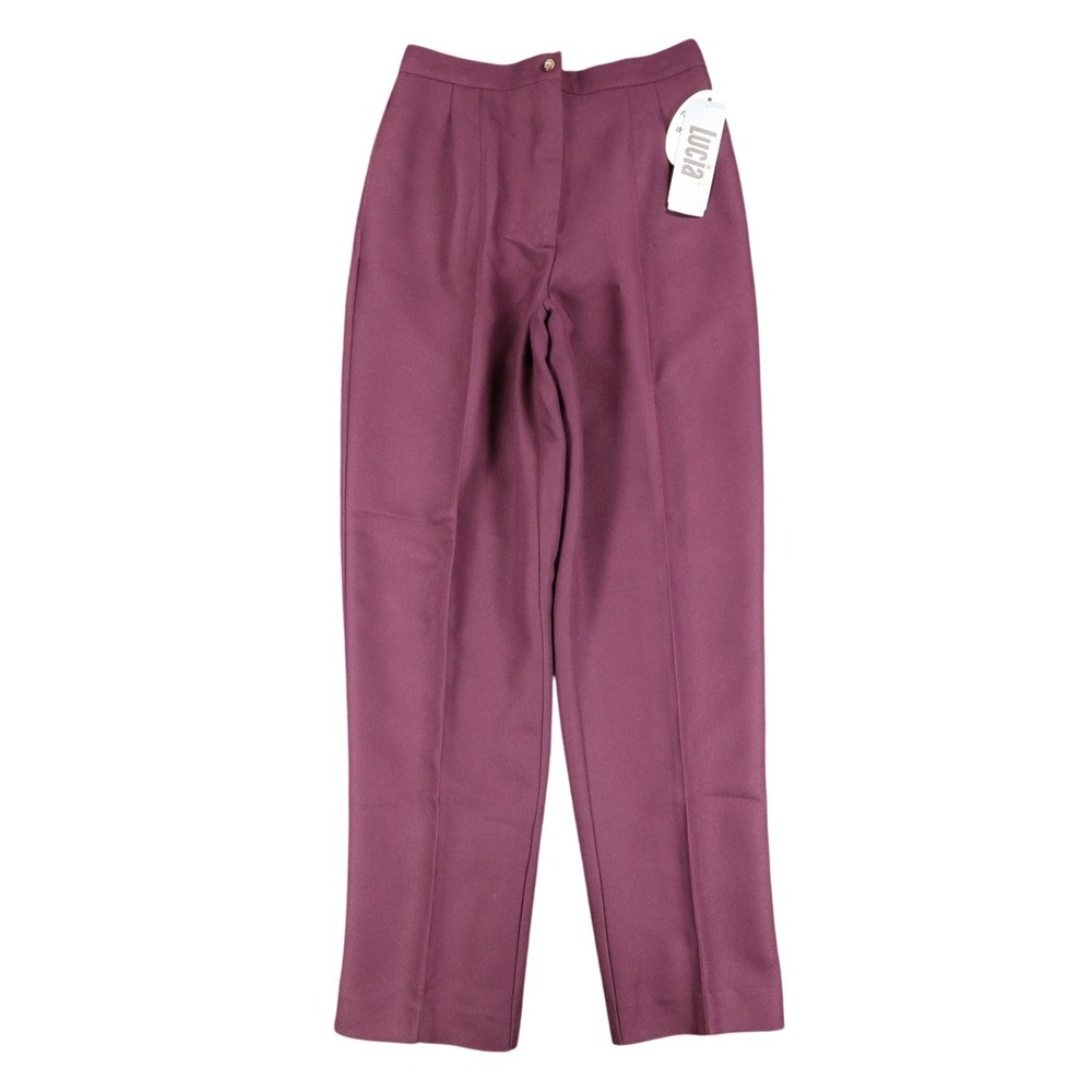 Lucia Dress Pants Womens 10 Burgundy Falling Leaves Crepe Lined High Rise New